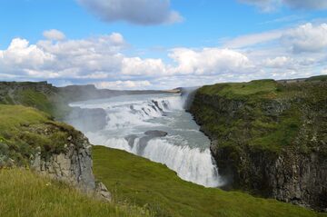 Gulfoss waterfall in summer