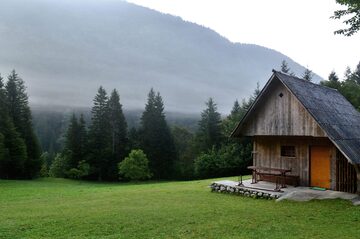 Misty hut